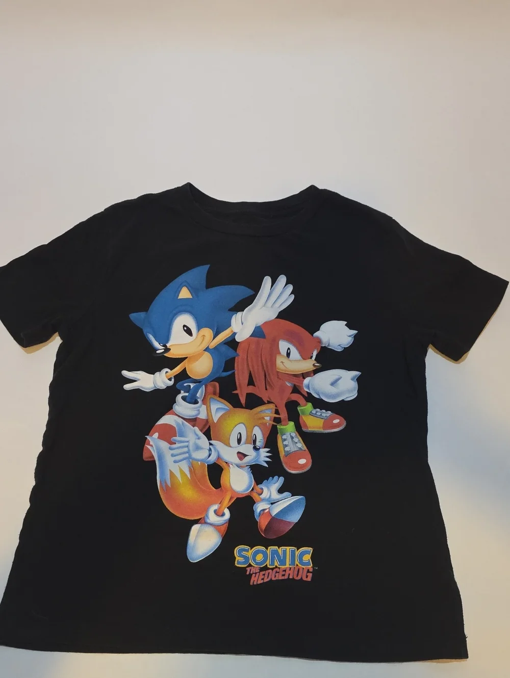 Old Navy Black Sonic the Hedgehog Graphic Tee with Blue, Red & Orange